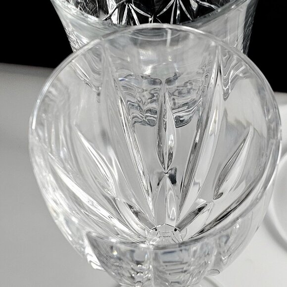 4pc Vintage Mismatched Crystal Wine Glasses approx 8" Assorted Clear Glassware - Picture 10 of 11